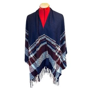 🌼 NWT Navy and Burgundy Striped wrap OS